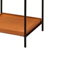 thumbnail image 3 of Benjara Rectangular Wooden Top Metal Frame End Table, Oak Brown and Black, 3 of 5