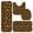 Brown and Orange Leopard Print, variant on Blue and White Leopard Print Bathroom Rug Set 4 Piece,Includes Contour,Lid Cover,Bath Mat,Non-Slip Extra Soft Absorbent Washable