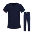 thumbnail image 4 of Conjunto de uniforme de enfermera para hombre y mujer, ropa de trabajo de enfermera transpirable y amigable con la piel, cintura elástica, ropa de SG, 4 of 8