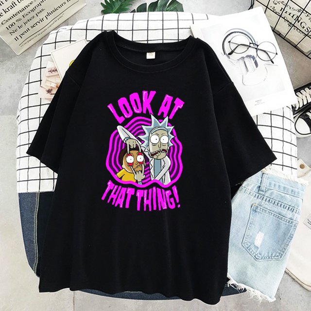 Verano 2021 Rick and Morty impreso camiseta de dibujos animados personaje de manga corta simple y casual camiseta popular para hombres y mujerespangjing