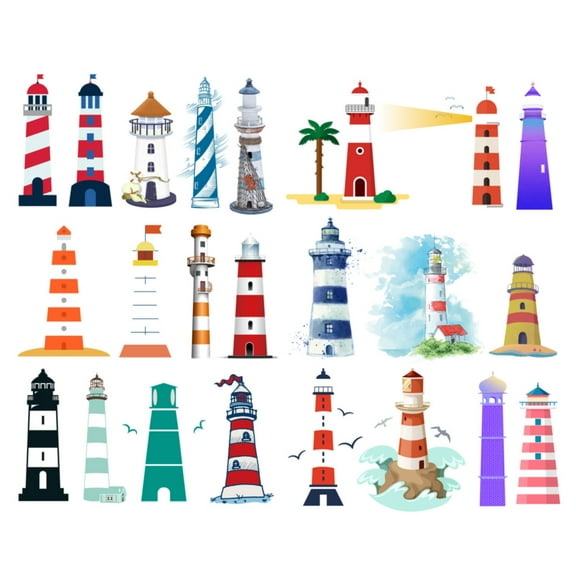Kawaii Lighthouse Aesthetic Sticker Pre-cut Cute Diary Travel Paper Journal Stickers Scrapbooking Stationery Sticker Flakes Art Supplies
