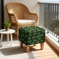 thumbnail image 4 of SCRAWLGOD St. Patrick's Day Four Leaf Clover Stars Print Green Black Stretch Ottoman Cover Square, Removable Footstool Slipcover for Living Room Washable Storage Stool Furniture Protector, 4 of 7
