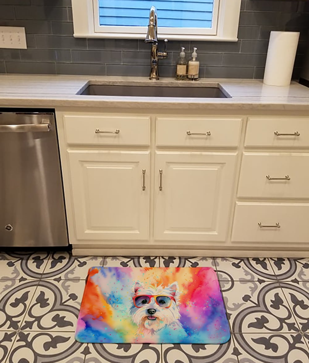 Yorkshire Terrier Hippie Dawg Memory Foam Kitchen Mat