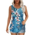 thumbnail image 2 of Pitauce Womens Flower Print Tank Tops Square Neck Sleeveless Casual Loose Fit Shirts Swing Tunic Tops, S-5XL, 2 of 6