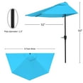 Pure Garden 9ft Half Umbrella for Balcony, Porch, or Deck, Brilliant