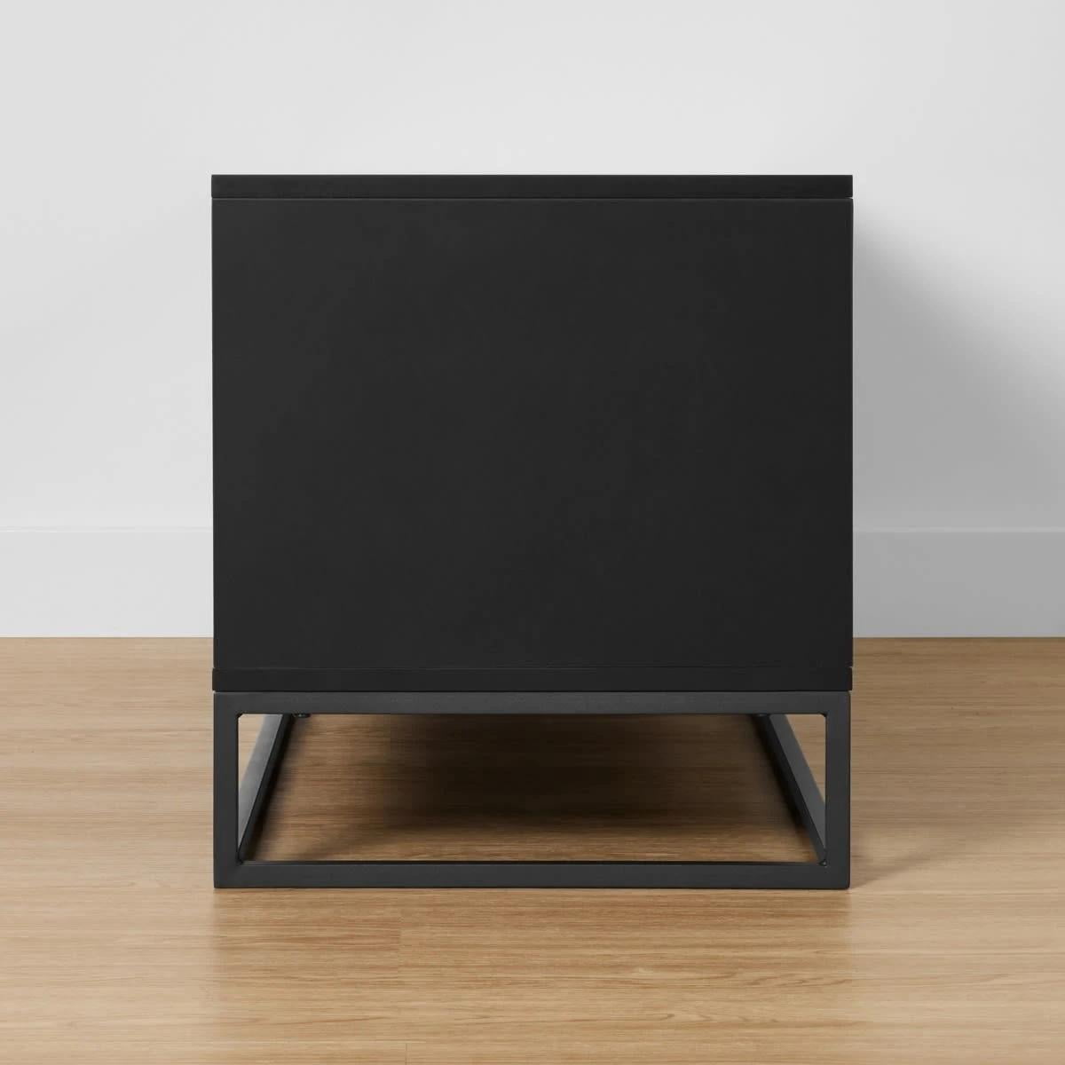 Anko Modern Ribbed Entmt Unit - Black