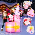 thumbnail image 5 of Veeboto 8FT Christmas Inflatable Decoration, Includes Gift Box, Santa Claus, and Pink Christmas Tree, Built-in LED Lights, Christmas Inflatable Waterproof Decor for Outdoor Indoor, 5 of 8