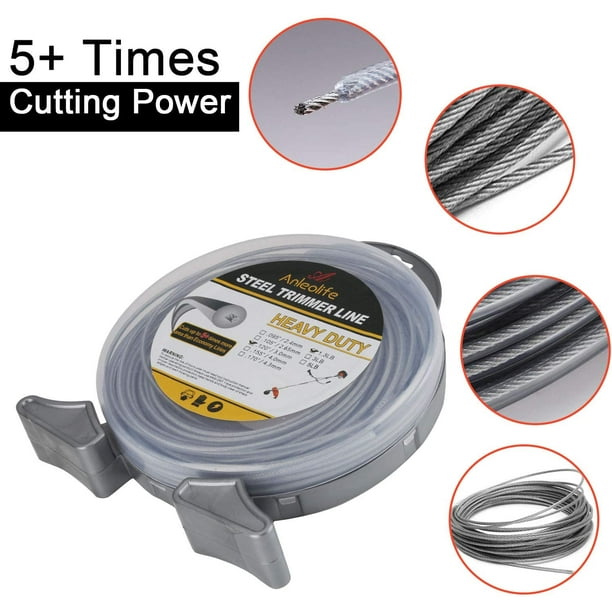 Anleolife Round Heavy Duty .095 Inch by 190 ft Steel String