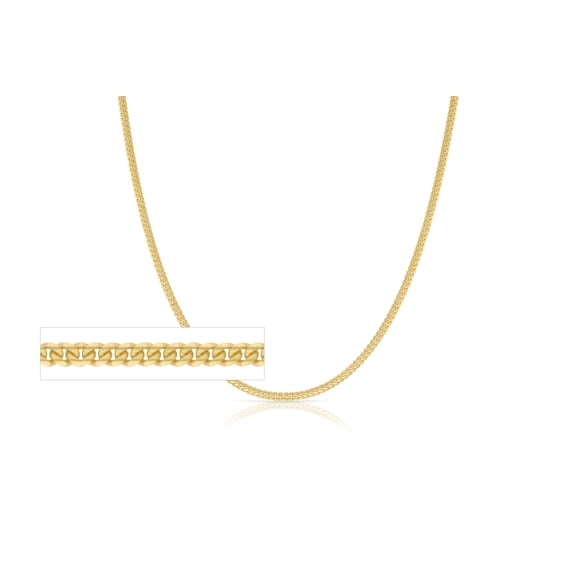 Floreo 10k Yellow Gold 2mm Solid Miami-Cuban Necklace