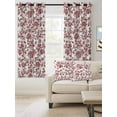 thumbnail image 2 of Red Boho Flower Blackout Curtains 54 Inches Long for Bedroom, Vintage Paisley Farmhouse Pattern Thermal Insulated Room Darkening Black Out Window Curtain Panels Grommet Drapes for Living Room, 2 of 8