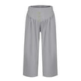 thumbnail image 4 of Lumtrix Womens Wide Leg Capri Pants 2026 Spring Summer Baggy High Waisted Trendy Cropped Trousers with Pockets Gray M, 4 of 6