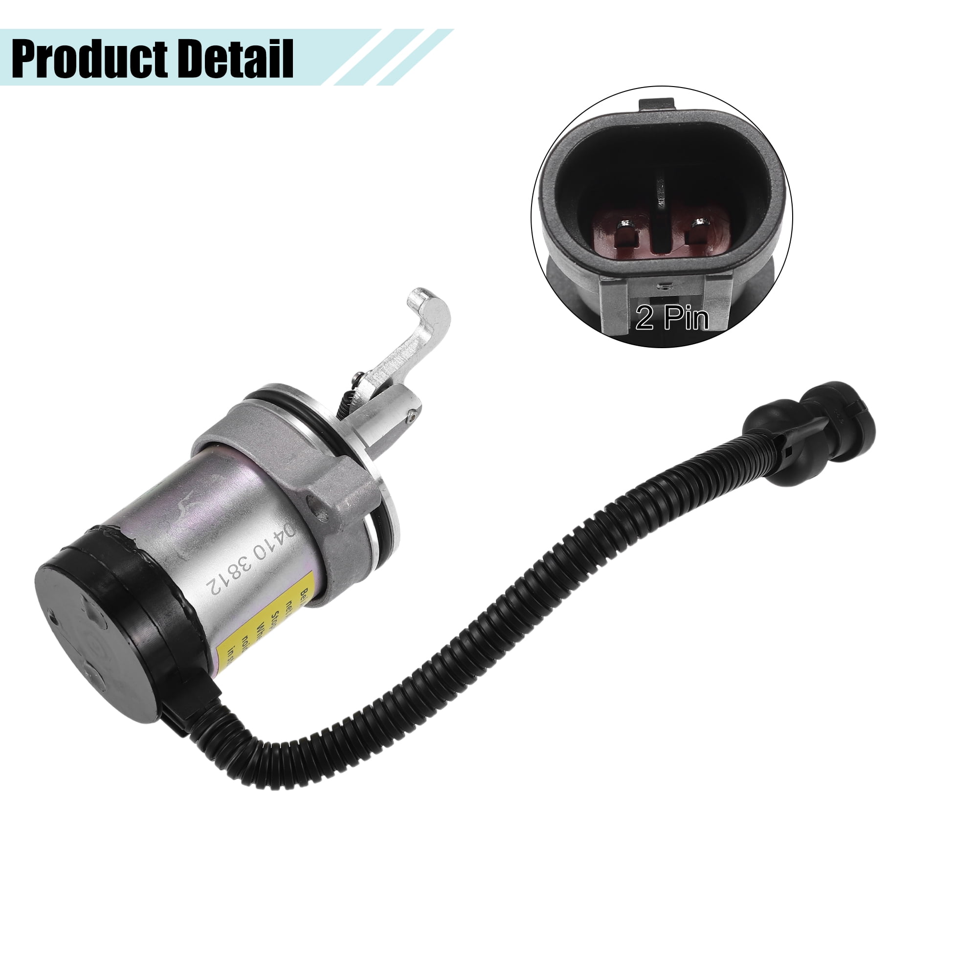Unique Bargains Fuel Shut Off Stop Solenoid Valve for Deutz F3L F3M F4L 12V