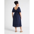 thumbnail image 2 of Time and Tru Women's and Women's Plus Eyelet Midi Dress, Sizes XS-4X, 2 of 4