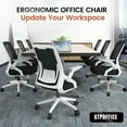thumbnail image 3 of CloudRest Pro Mid Back Mesh Office Chair with Flip-Up Armrests for home office, White, 3 of 7