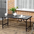 thumbnail image 2 of Outsunny Table à Manger d'Extérieur Pliable pour 4, Pattes en Acier à Hauteur Réglable, 2 of 10