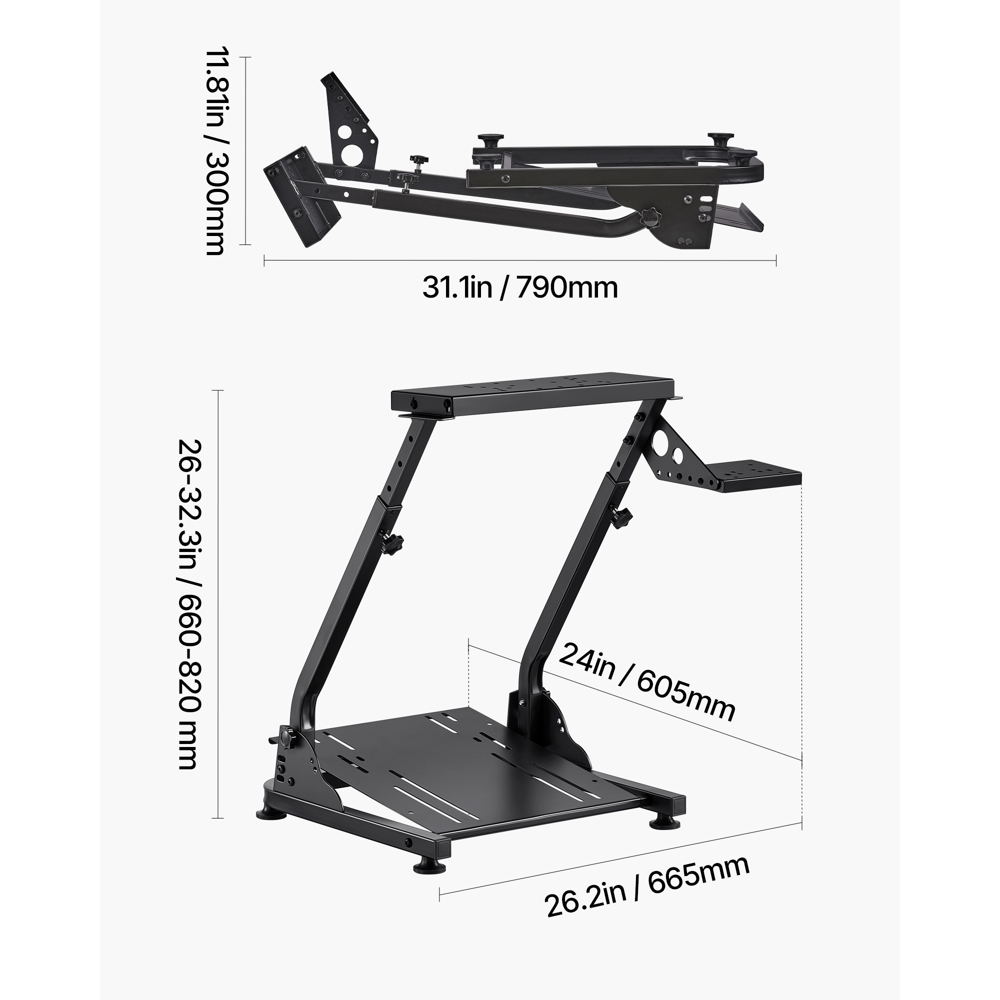 KFFKFF Adjustable & Foldable Racing Wheel Stand, Compatible with
