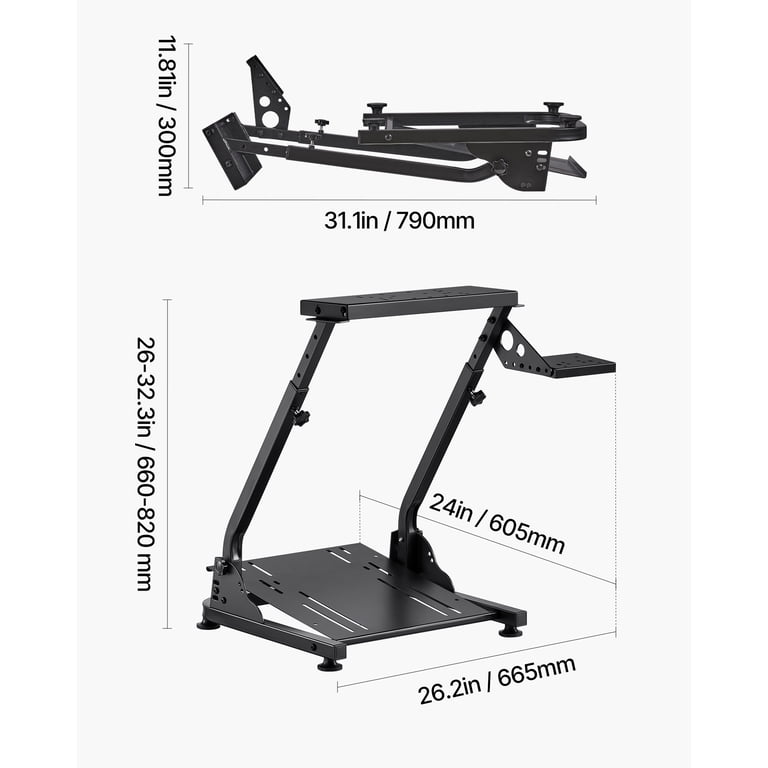 KFFKFF Adjustable & Foldable Racing Wheel Stand, Compatible with