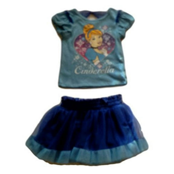 CINDERELLA 2 PC TOP & TUTU SKIRT SET, BLUE, SIZE 24M