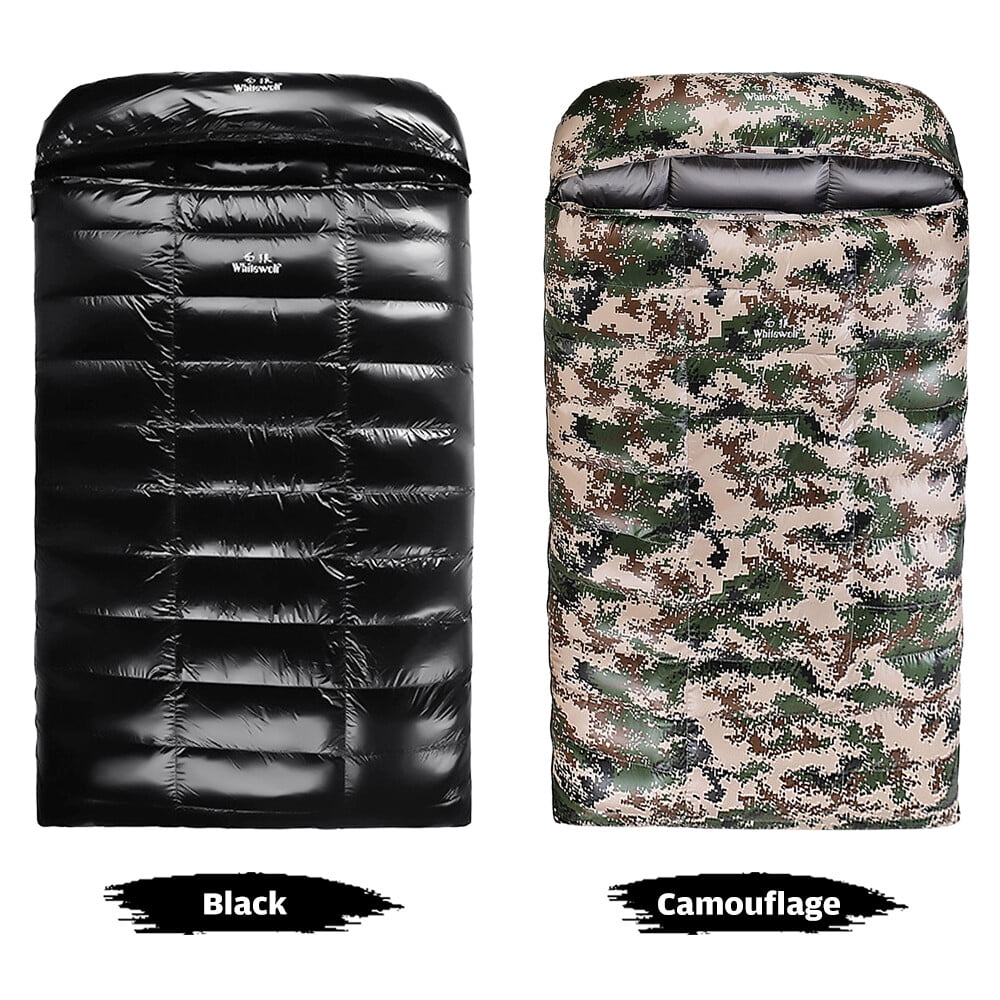 90% White Goose Down Lightweight Double Sleeping Bag 220x130cm with Compression Sack for Backpacking Camping Hiking Traveling