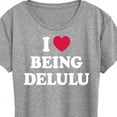 thumbnail image 3 of Instant Message - Love Being Delulu - Women's Short Sleeve Graphic T-Shirt, 3 of 6