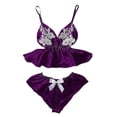 thumbnail image 1 of Birdeem Women Plus Size Lingerie Corset Lace Floral Bralette Bra Two Piece Underwear, 1 of 5