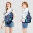 thumbnail image 4 of Palm Leaf and Exotic Flowers Tropical Floral Sling Bag, Zipper Pockets for Women & Men, 4 of 4