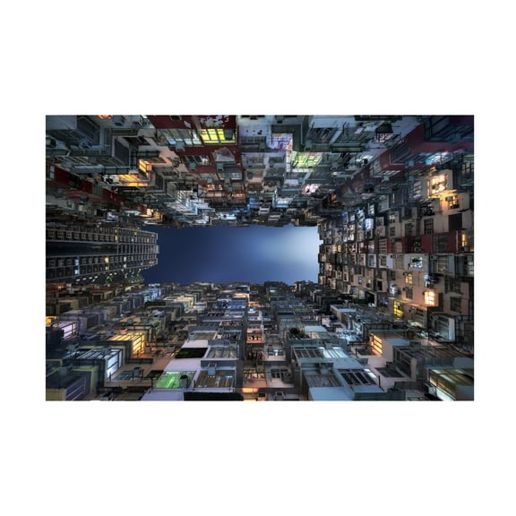 Canvas Wall Art - Jesus M. Garcia 'Beehive Buildings' Wall Art for Living Room, Bedroom, or Office Décor by Trademark Fine Art - 19 x 12 Inches