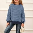 thumbnail image 4 of WQNVRNR Pullover Sweaters for Girls Crewneck Knit Long Sleeve Casual Loose Jumper Sweaters Blue 10, 4 of 9