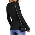 thumbnail image 5 of Fantaslook Fitted Long Sleeve Shirts for Women Stretch Casual Basic Tops Crewneck Ribbed Tees Shirts, 5 of 9
