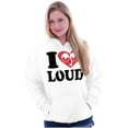 thumbnail image 4 of I Love Loud Heart Eyes Funny EDM Pot Unisex Plus Fleece Graphic Hoodie Brisco Brands 2X, 4 of 5