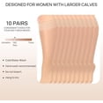 thumbnail image 3 of 20Pairs Plus Size Knee High Stockings for Women 15D Sheer Nylons Socks with Wide Calf, 3 of 6