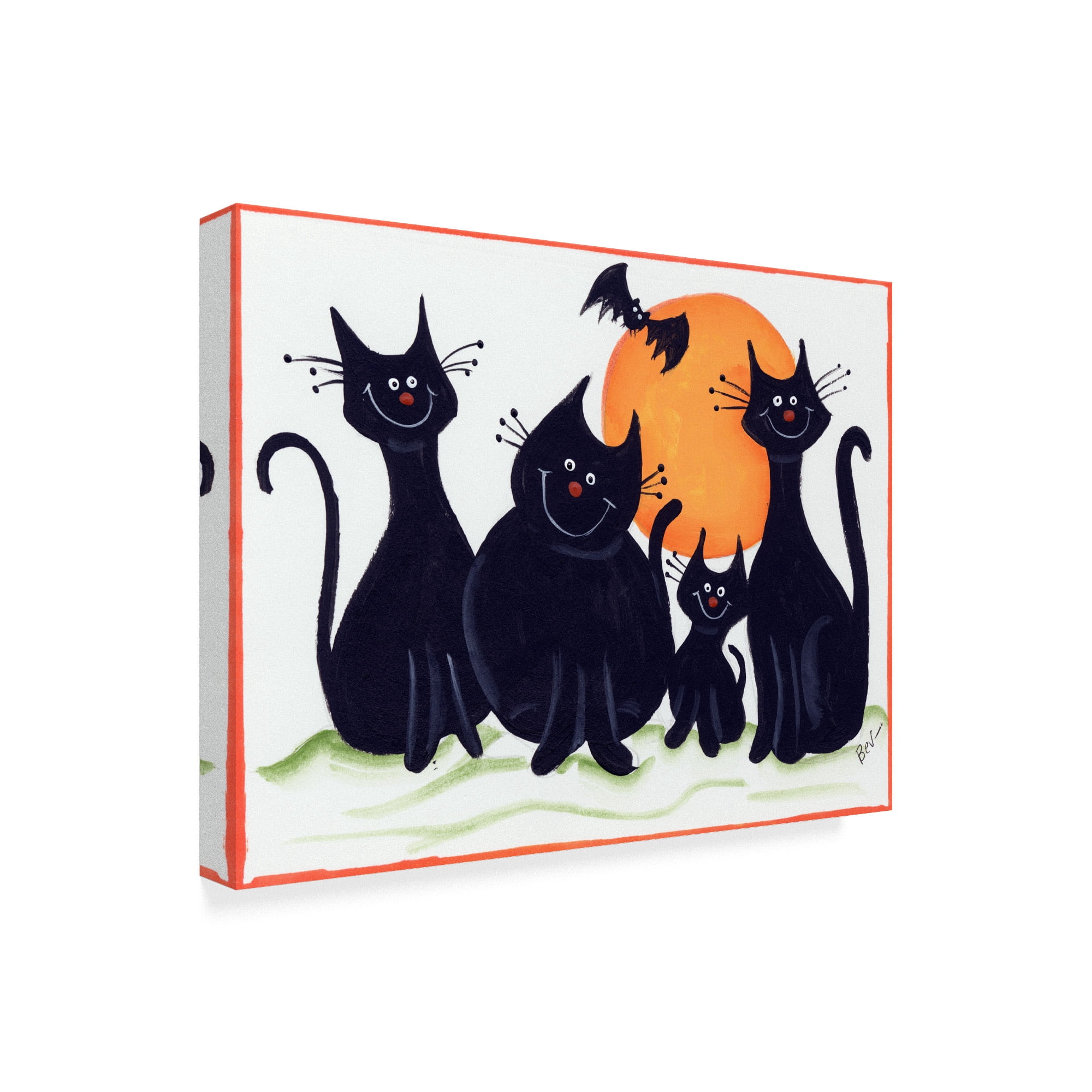Trademark Fine Art 'Halloween Kitties' Canvas Art by Beverly Johnston