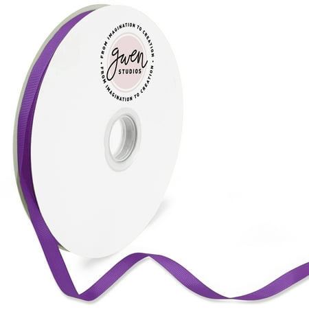UPC: 0810056349240 | Purple Grosgrain Ribbon for Crafts and Bows  3/8  x 100 Yards by Gwen Studios
