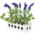 thumbnail image 4 of Northlight 11.75" Flowering Lavender Artificial Plant in Picket Fence Container - Green/Purple, 4 of 8