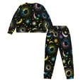thumbnail image 3 of DISNIMO Moon Sun Print Lounge Sets for Women Two Piece Outfits Pj Sets Soft Comfy Sleepwear Crew Neck Pullover Top and Long Pants Matching Sets, Available in Plus Size, L, 3 of 7