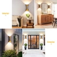 thumbnail image 4 of HORKEY L&aacute;mpara de Pared LED Exterior 12W Puerta Apliques Pared Moderna blanco c&aacute;lido 3000K, IP66 Impermeable, Negro Aluminio, Paquetes de 2, 4 of 8