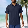 thumbnail image 2 of Daiosportswear Men'S Fishing Shirts Short Sleeve Button Up Hiking Shirt Cooling Quick Dry Breathable Travel Camping T-Shirt Navy XXXXL(XXXXL), 2 of 7