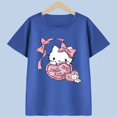 thumbnail image 4 of Hello Kitty nueva camiseta de dibujos animados para niños de primavera y verano, camisa de algodón transpirable para niñas, pantalón corto informal de manga corta para niños, 4 of 4