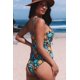 thumbnail image 4 of ABPHQTO Bañador de una pieza floral azul con cuello recto para mujer, 4 of 5