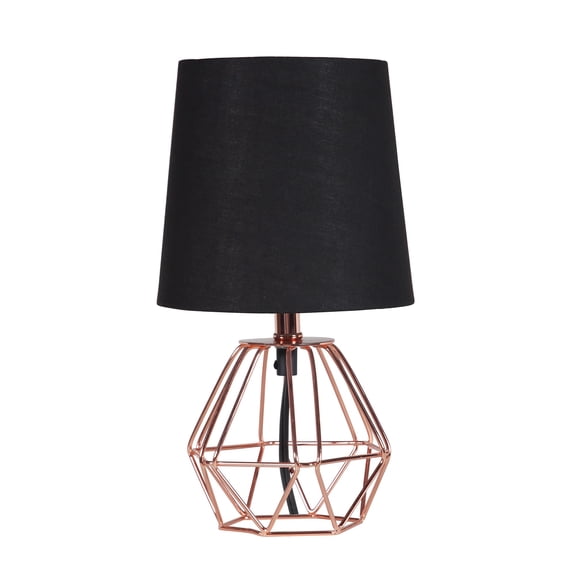 11†Geometric Black And Pink Metal Table Lamp