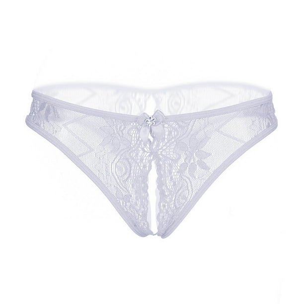 ICHUANYI Clearance Women Thongs G Strings Sexy Panties Underwear Lace Erotic Transparent Panties( White , One Size) Ichuanyi Ichuanyi