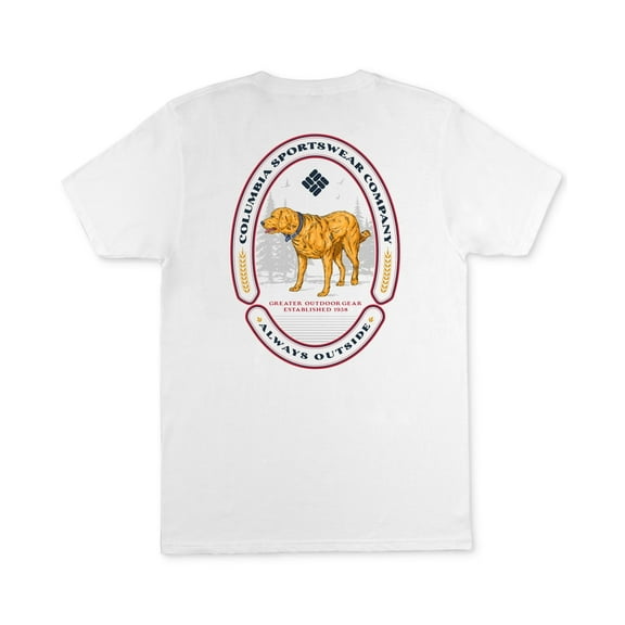 Columbia Mens Dog Regular-Fit Logo T Shirt Medium White
