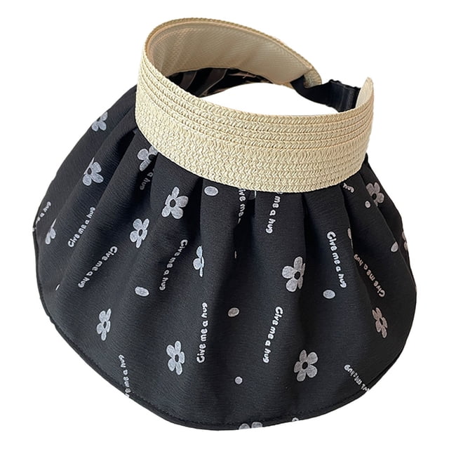 56-60 cm circunferencia del sombrero concha ajustable sombrero de copa vacío sombrero de playa de verano para mujer sombrero de protección solar plegable