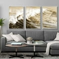 thumbnail image 3 of IDEA4WALL 3 Piece Framed CanvasWall Art for Living Room, Bedroom Golden Waves Canvas Prints for Modern Home Decoration Ready to Hang, 3 of 4