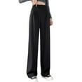 thumbnail image 1 of Pantalones de vestir para mujer, elásticos, de cintura alta, pantalones de trabajo, pierna recta, pantalones largos casuales, 1 of 6