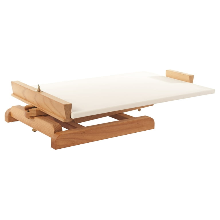 U.S. Art Supply Walnut Solana Adjustable Wood Desk Table Easel with Storage Drawer, Premium Beechwood