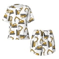 thumbnail image 4 of Qekee Funny Excavator Women's Pajama Set Short Sleeve Sleepwear Summer Home Wear with Pockets Soft Short Sleeve Shirt - Funny Excavator, 4 of 9