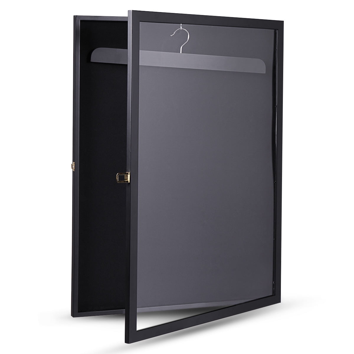 Military Uniform Display Case Frame Cabinet lock black 