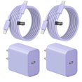 thumbnail image 1 of Cargador Novobit de 20 W USB-C de carga rápida, paquete de 2 para iPhone, 1 of 7