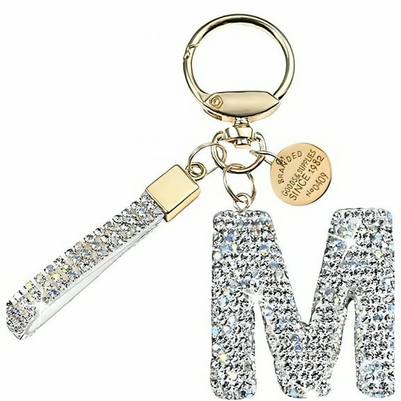 DESIGNICE Purse Charms,Letter Motif Purse Charms for Handbags,Gem Embed Skill Purse Charms,M